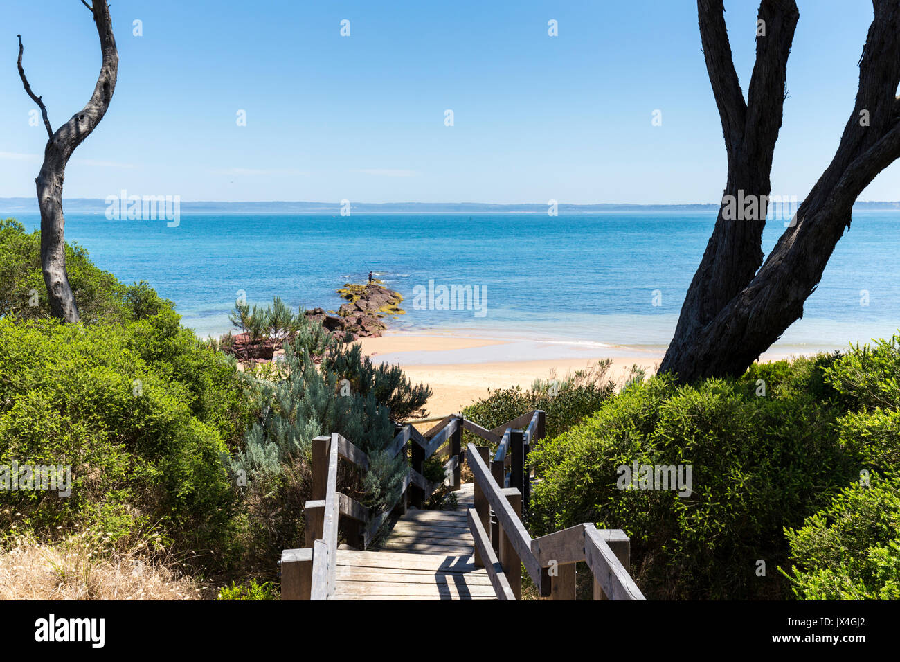 Red Rocks Beach on a sunny day, Phillip Island, Victoria, Australia ...