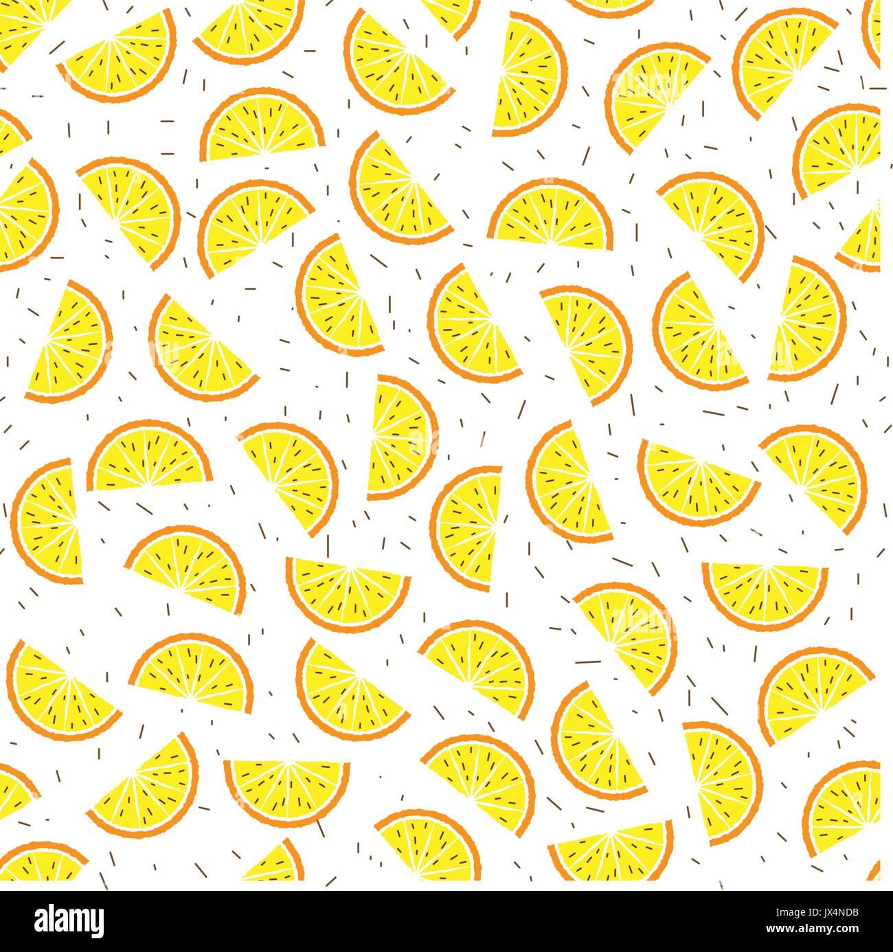 Lemon and orange seamless pattern. Tropical fruits pattern Stock Vector