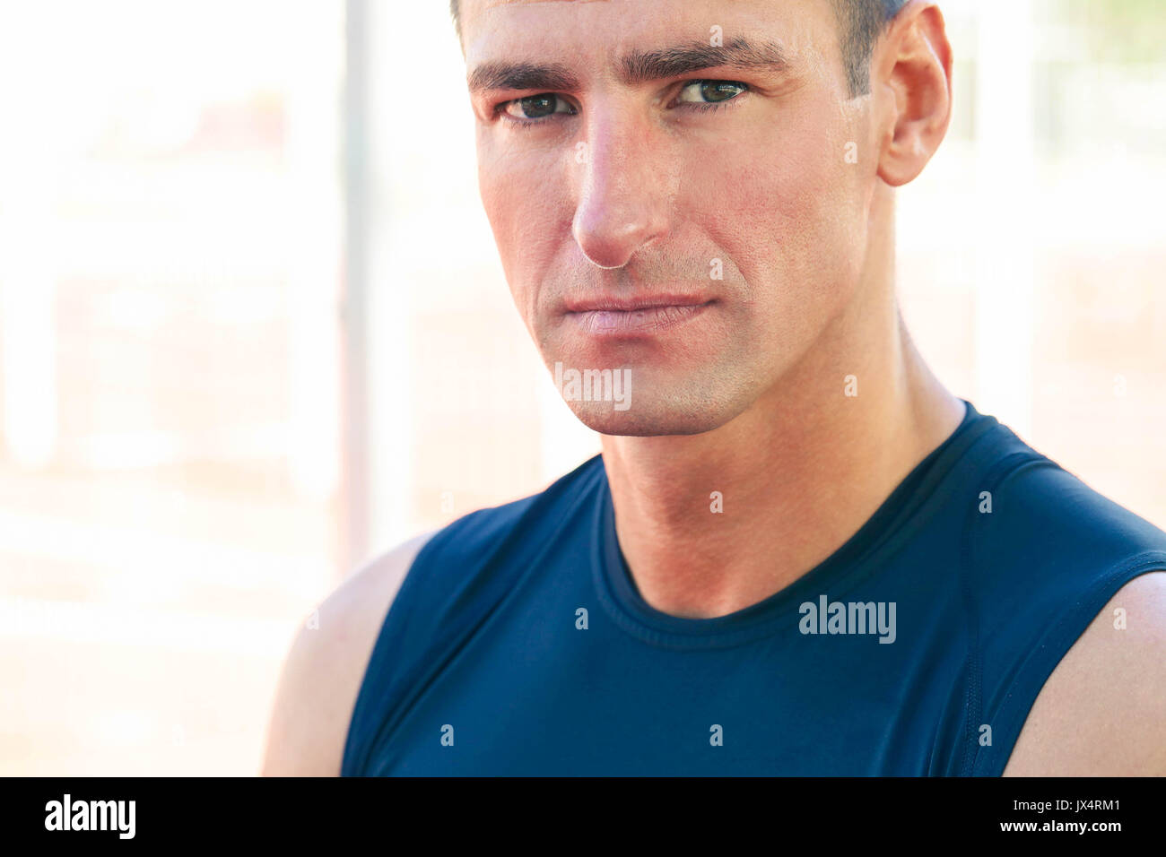 Sport outdoor. Man exercise on the street Stock Photo Alamy