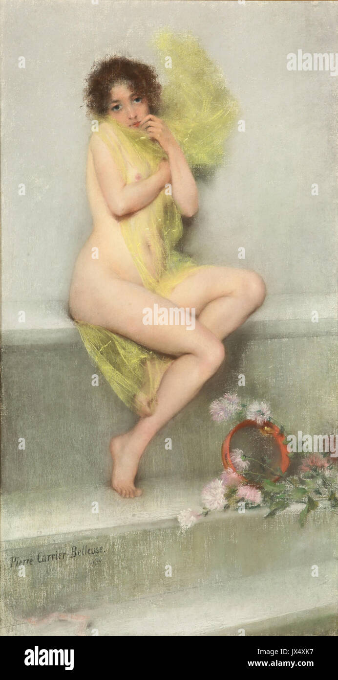 La frileuse Pierre Carrier Belleuse Stock Photo