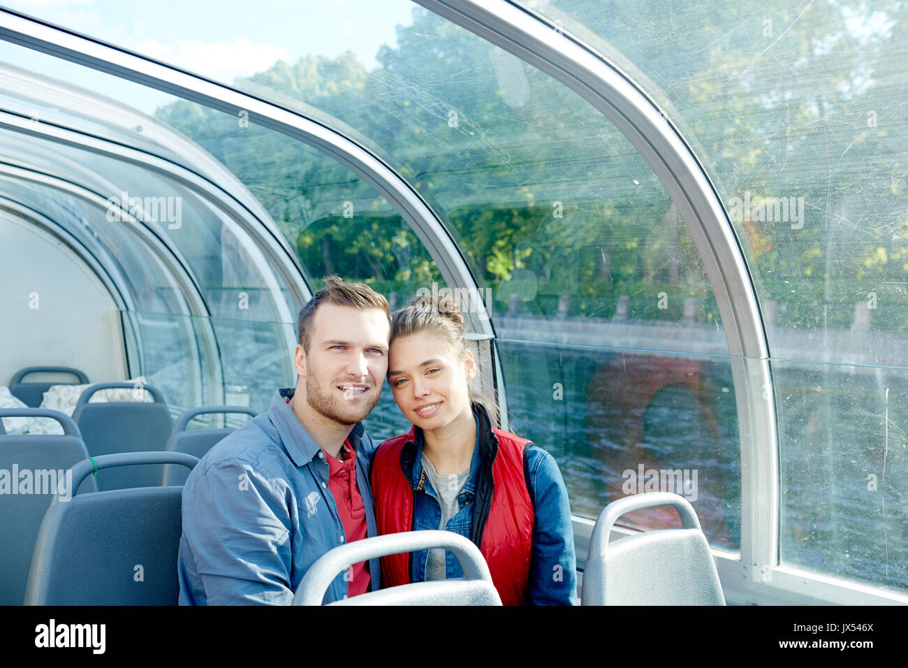 Traveling by steamer Stock Photo