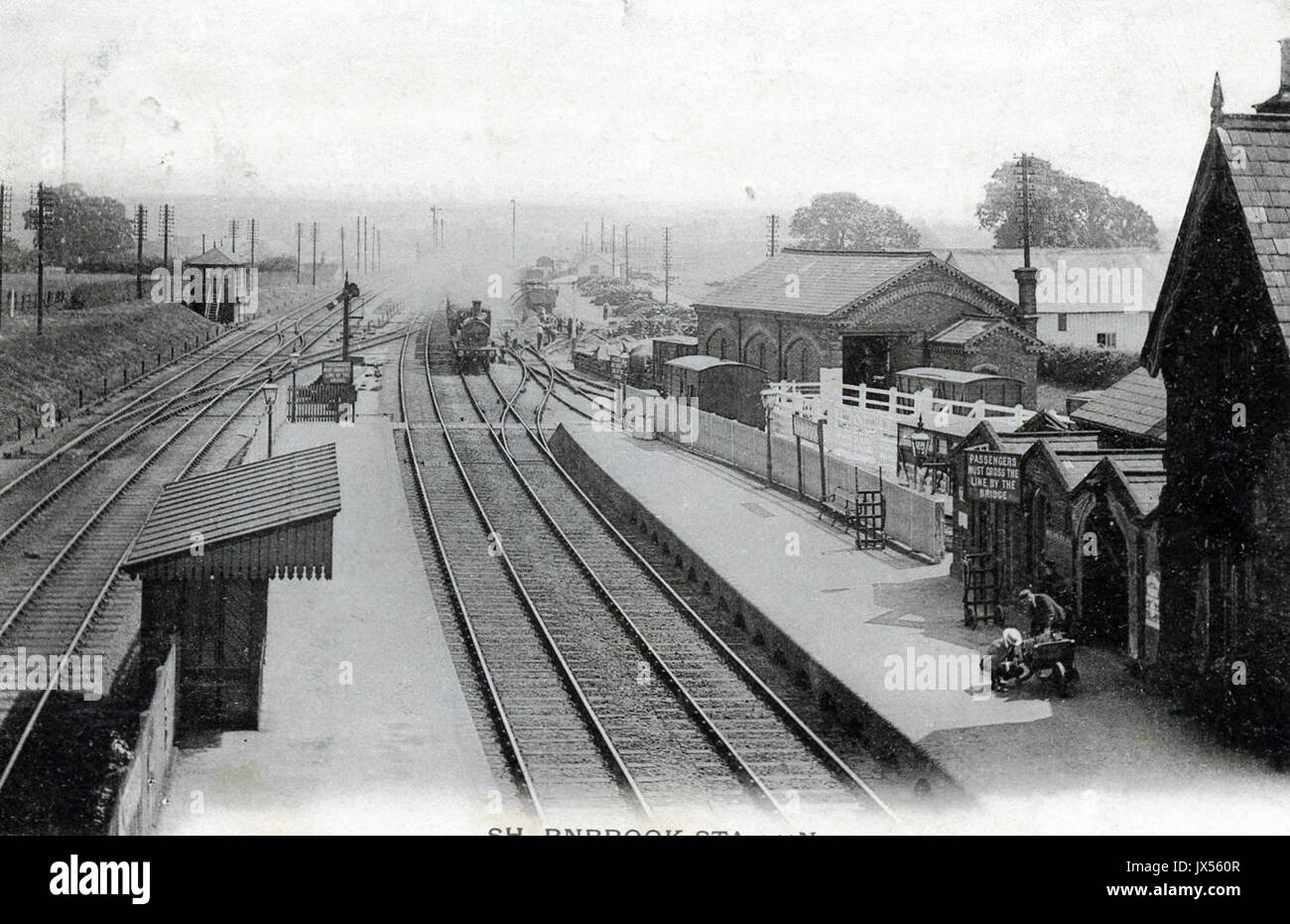 Sharnbrook railway station (postcard) Stock Photo