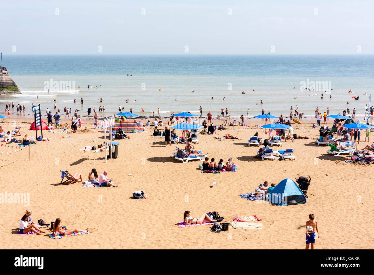 Holiday resort, Broadstairs. Viking bay, the main beach. Beach with