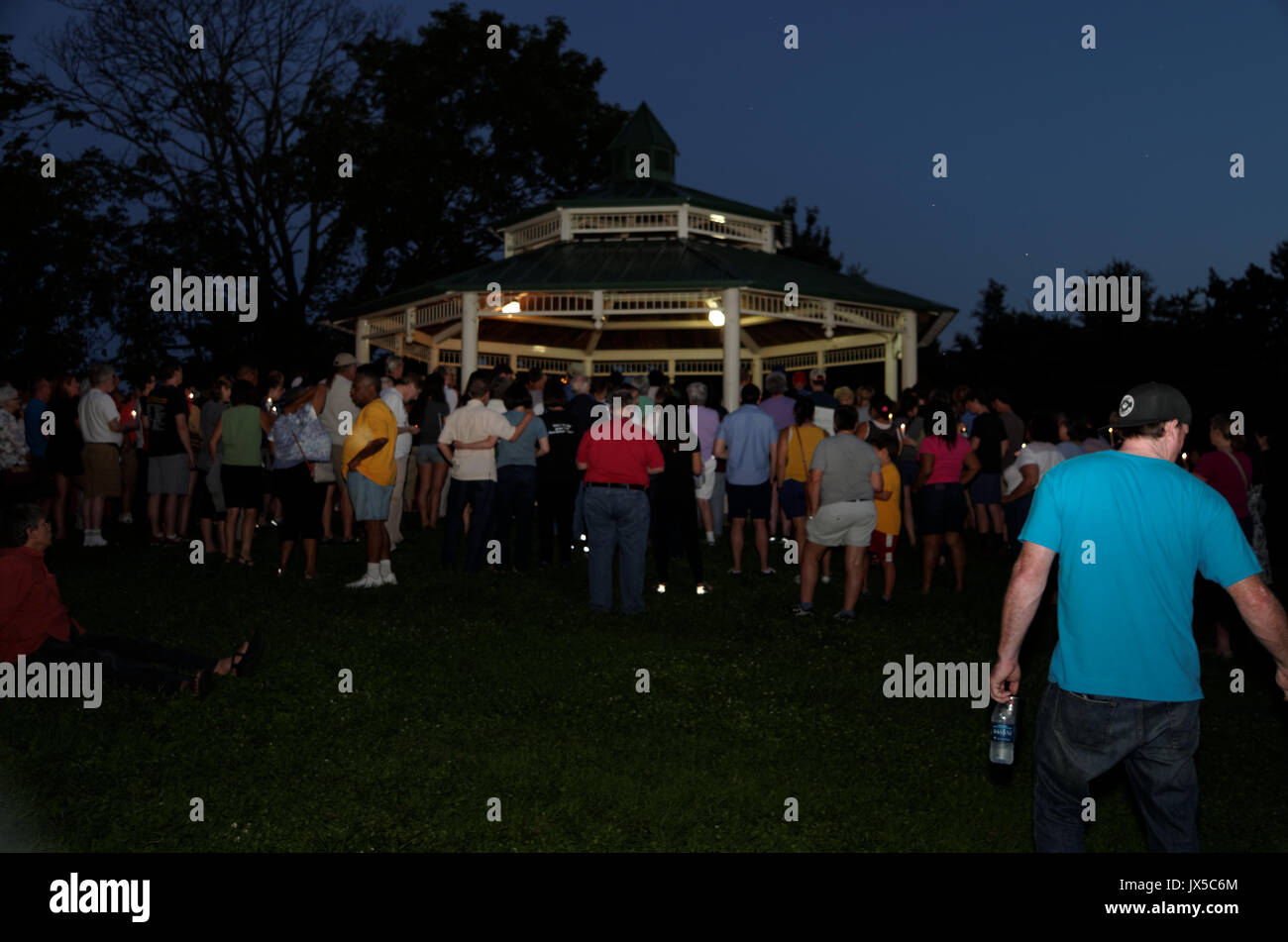 Gorgas Park in Philadelphia, USA. 13th August, 2017. Vigil in protest of the white supremacy march in Charlottesville, at Gorgas Park in Philadelphia Credit: Carlos Fernandez/Alamy Live News Stock Photo