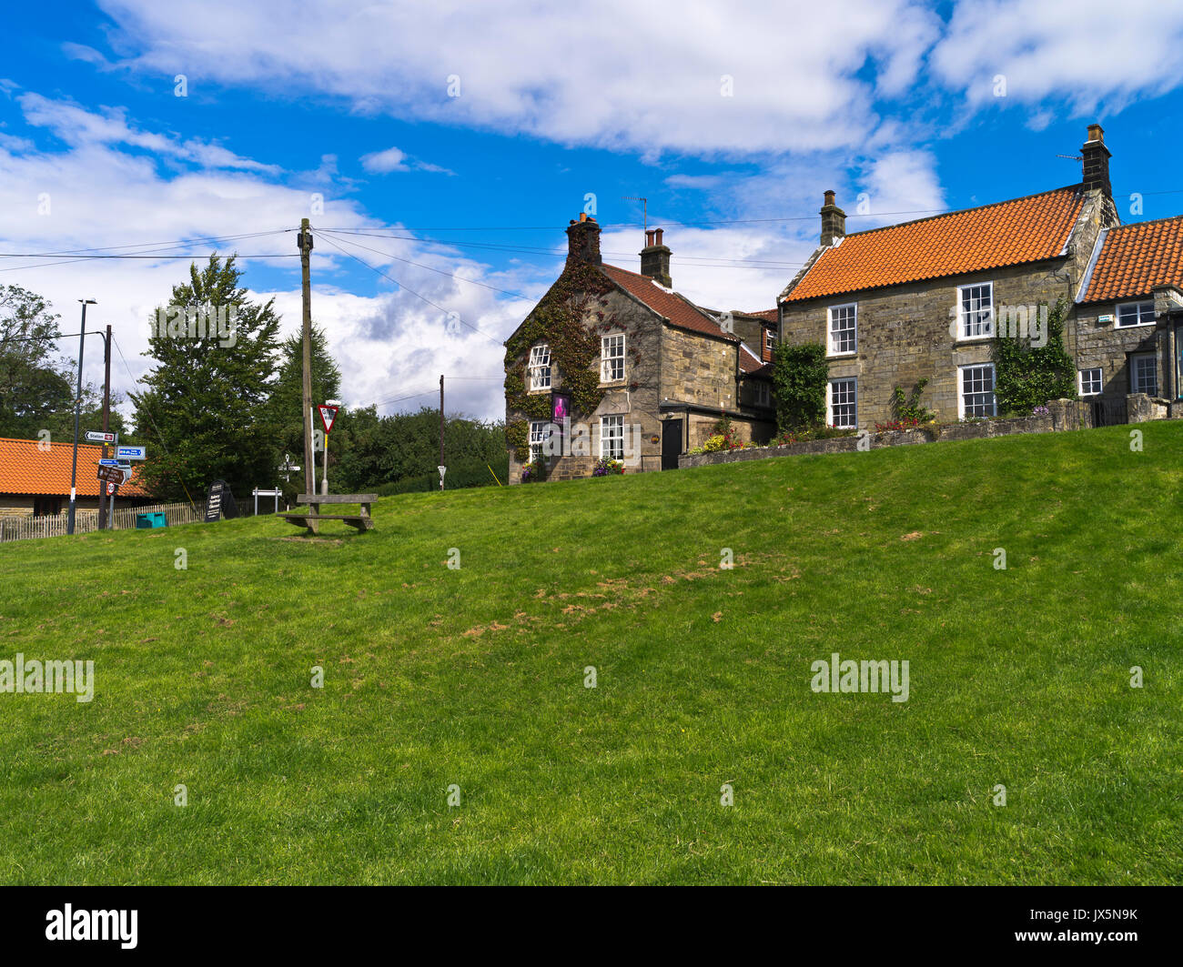 dh North Yorkshire Moors DANBY NORTH YORKSHIRE Village hotel traditional house villages green york moor english houses yorks Stock Photo
