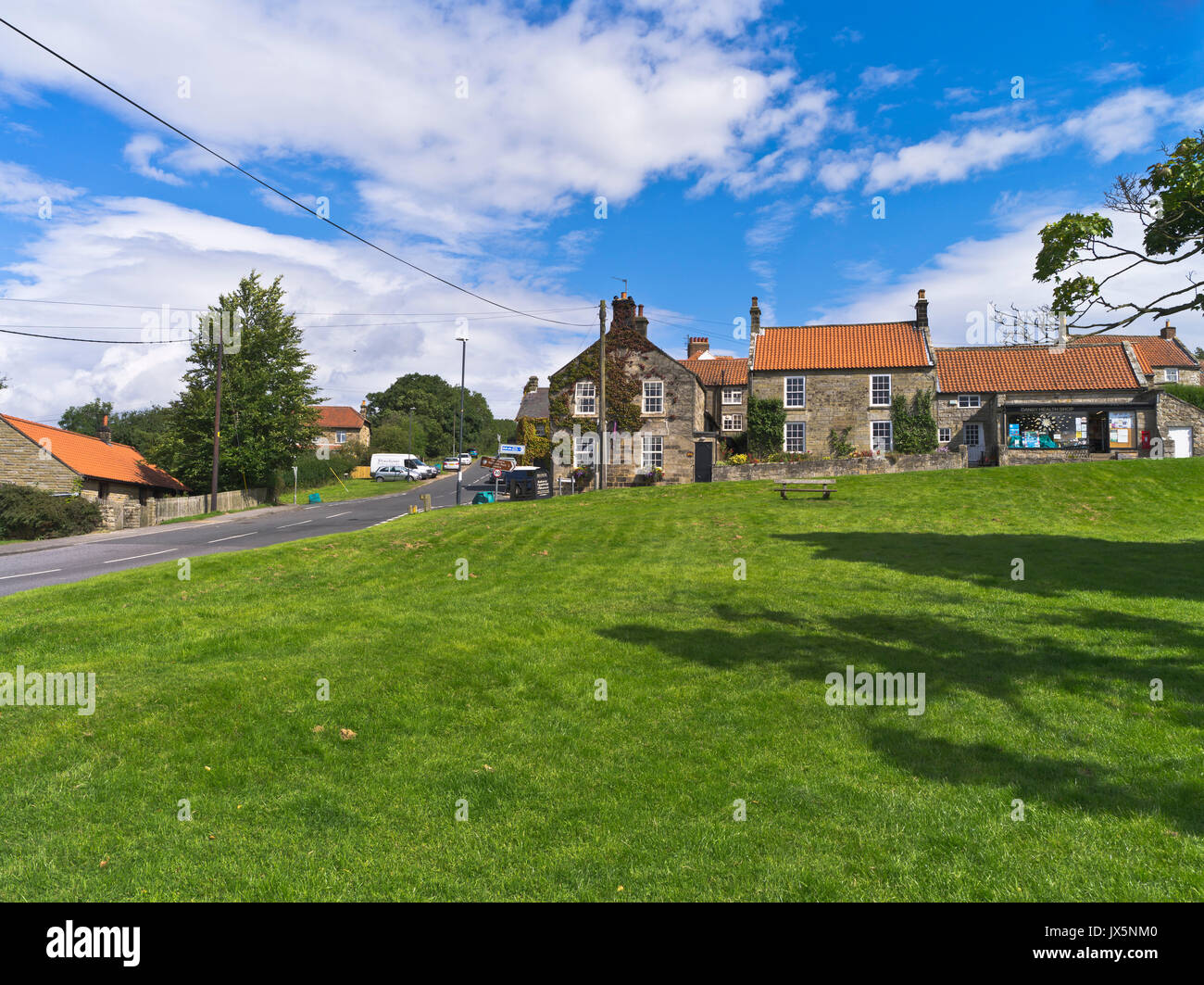 dh North York Moors DANBY NORTH YORKSHIRE English Yorks Village hotel traditional house shop villages green Stock Photo