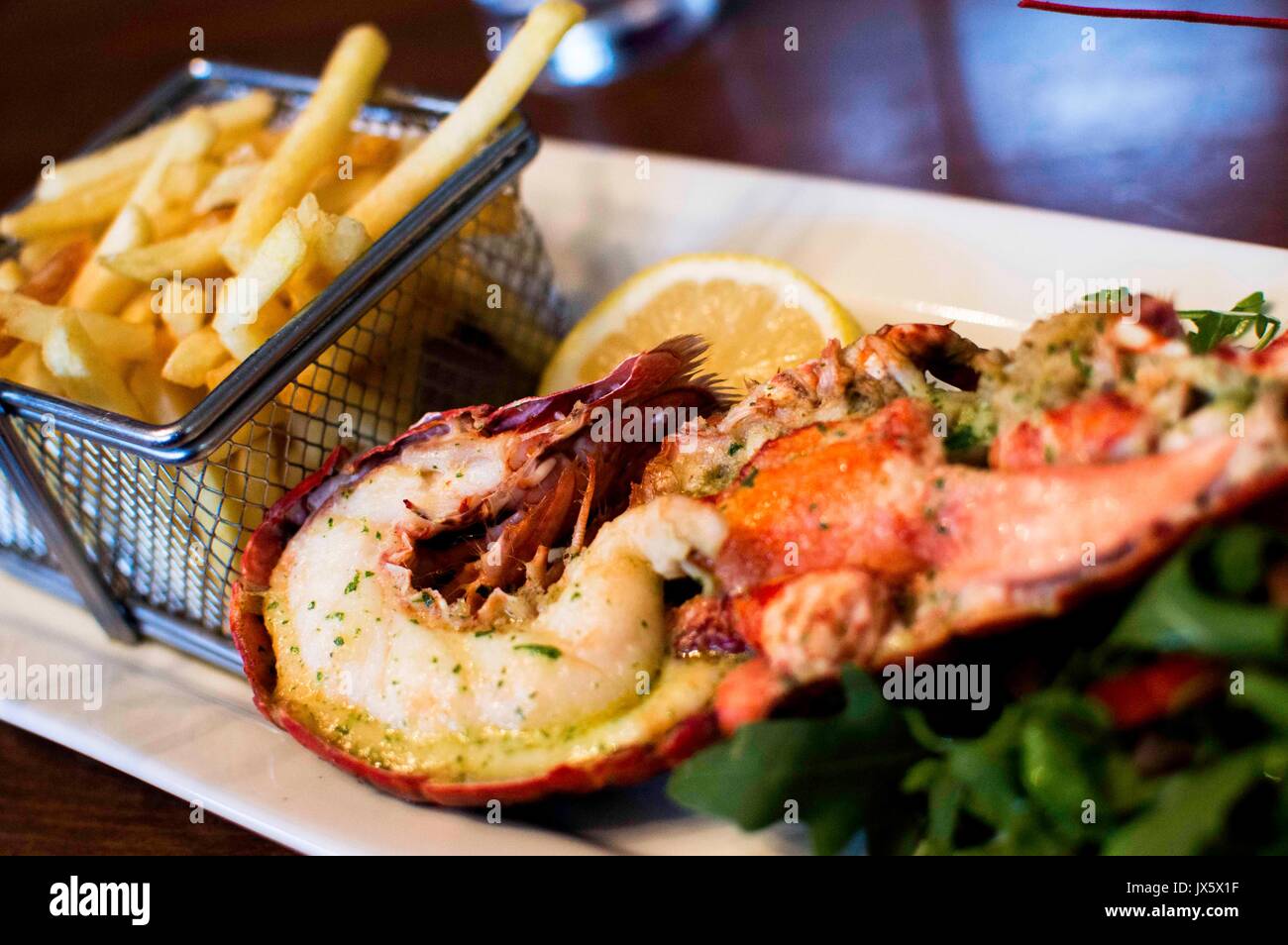 // Tasty Lobster & Chips Dinner, Howie's Restaurant, Edinburgh. Served