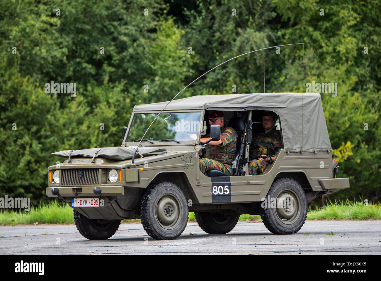 Bombardier Iltis, military light utility vehicle used by the Belgian army, Belgium Stock Photo