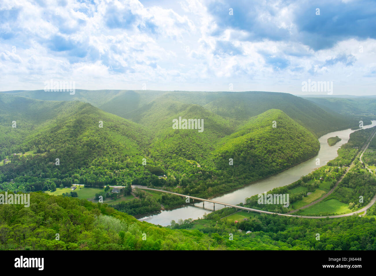 Pennsylvania scenic Hyner View State Park view of West Branch Susquehanna River. Stock Photo
