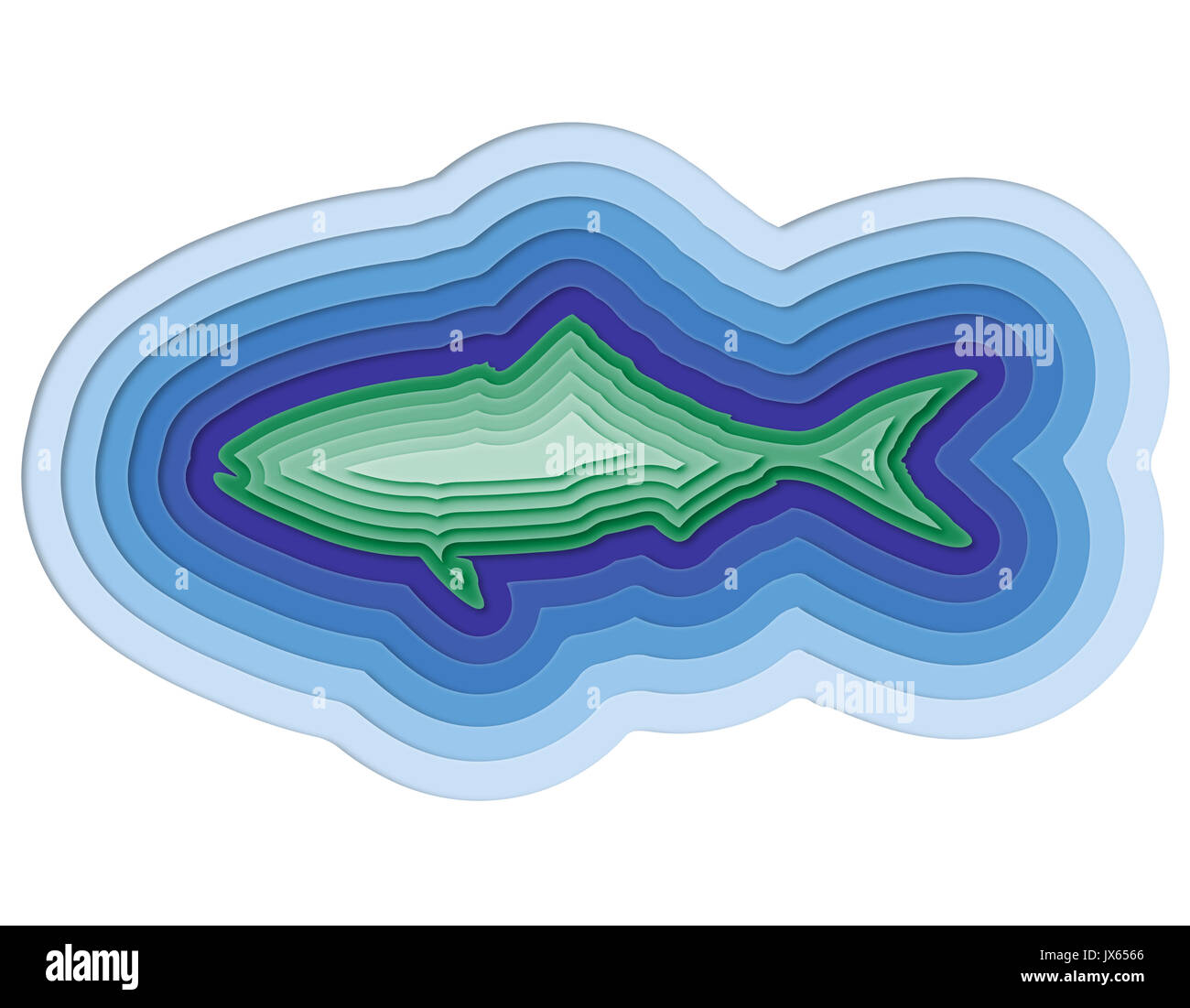 illustration of a layered fish in the sea Stock Photo - Alamy