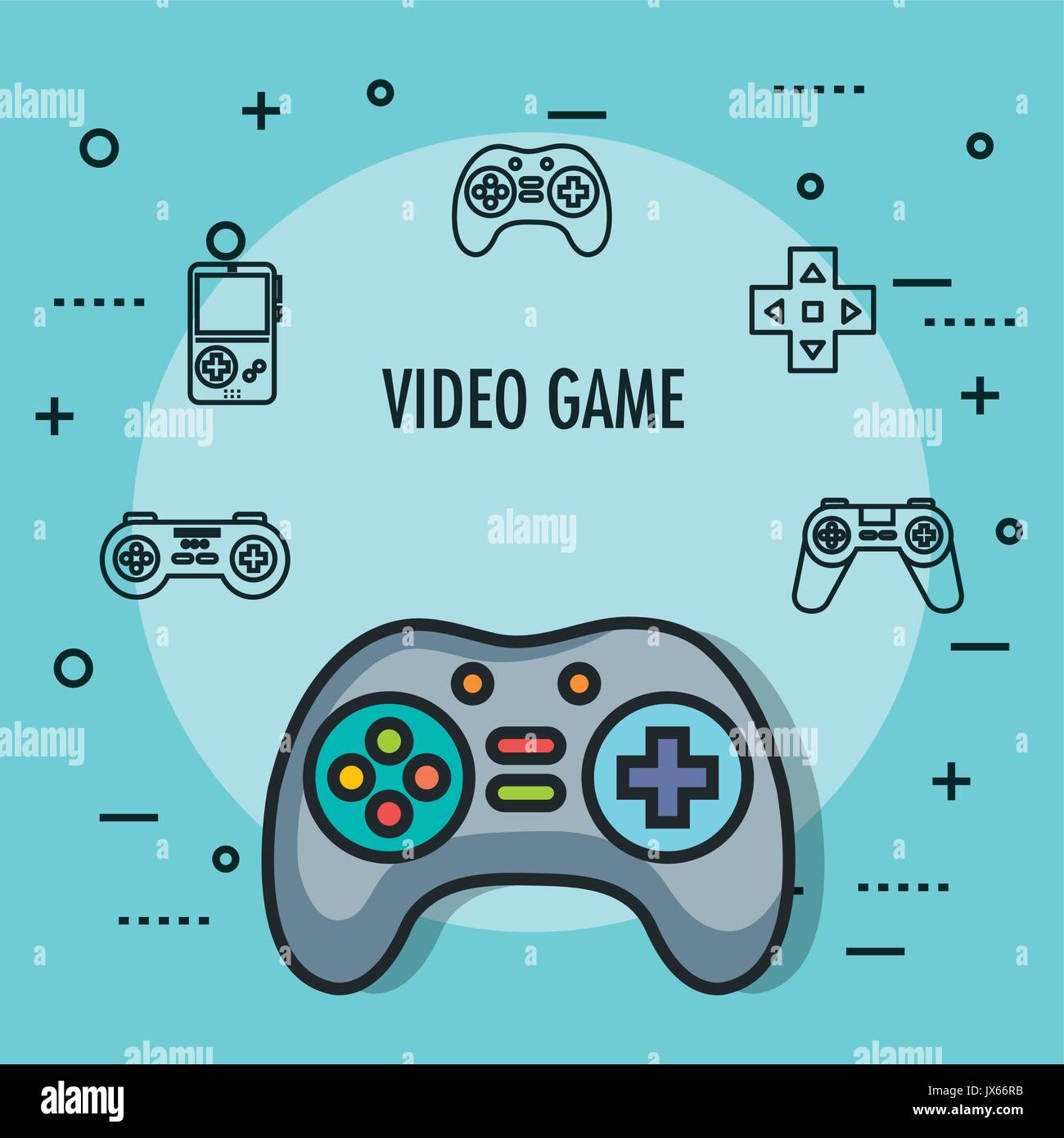 gamepad control console for video game device digital vector ...