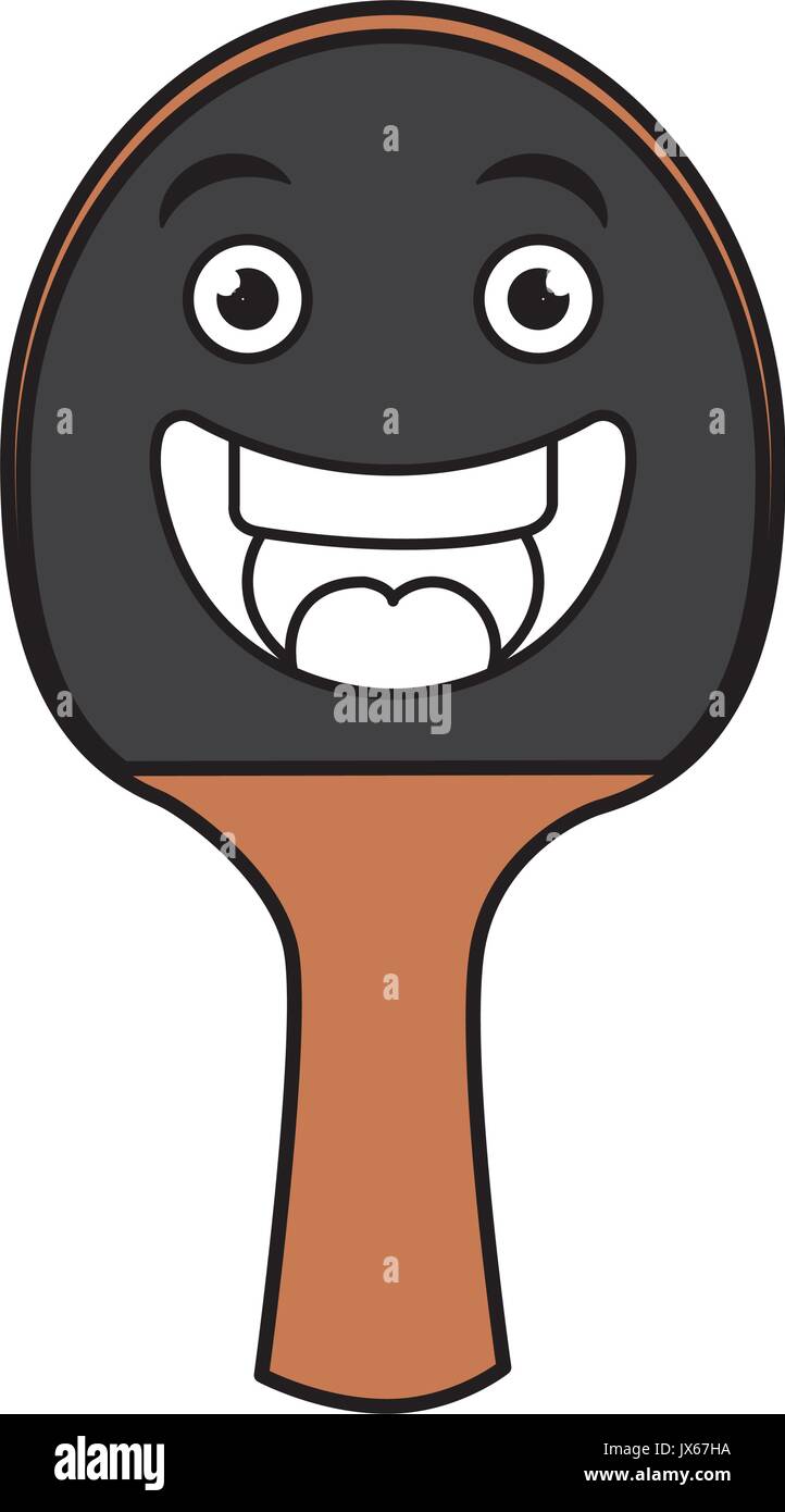 ping pong racket kawaii character vector illustration design Stock ...