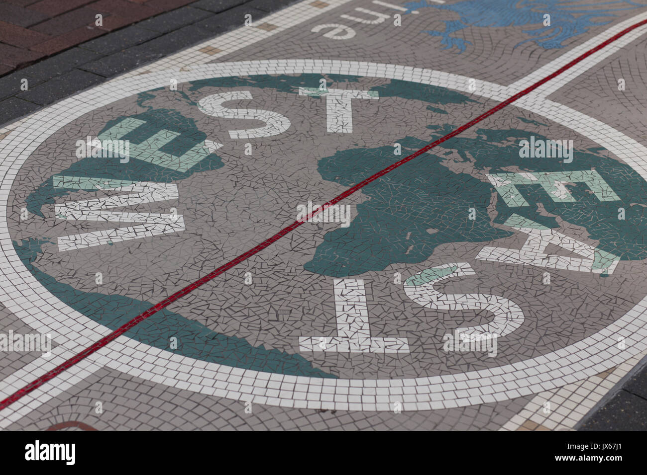 A mosaic on the ground at Waltham Abbey in Epping Forest district