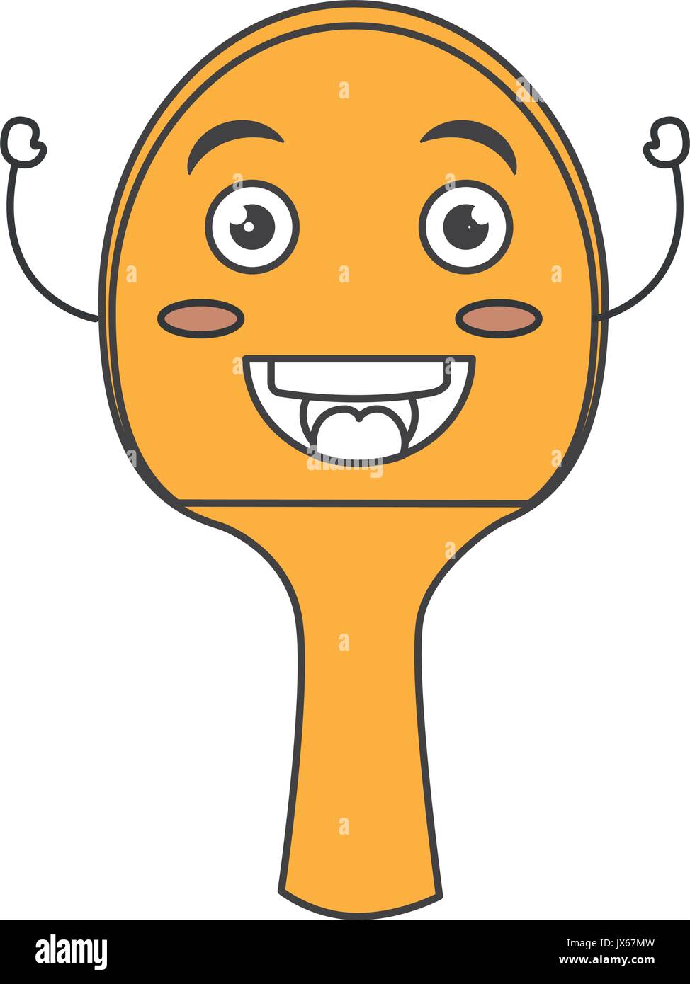 ping pong racket kawaii character vector illustration design Stock ...