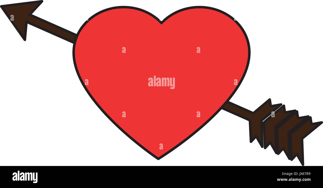 heart love card with arrow vector illustration design Stock Vector ...