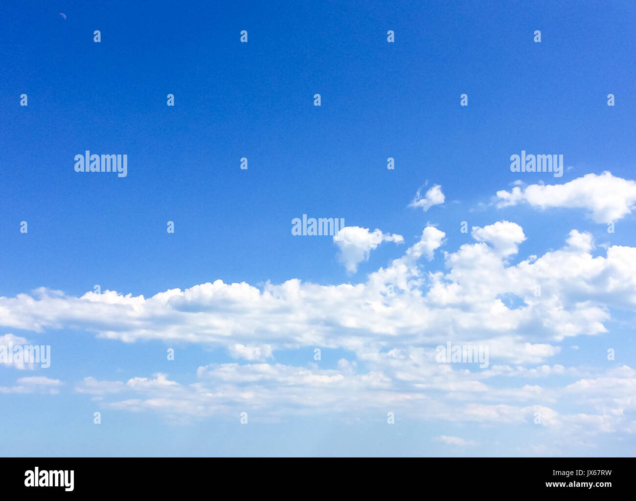 Blue Summer Sky with White Clouds Background Stock Photo - Alamy