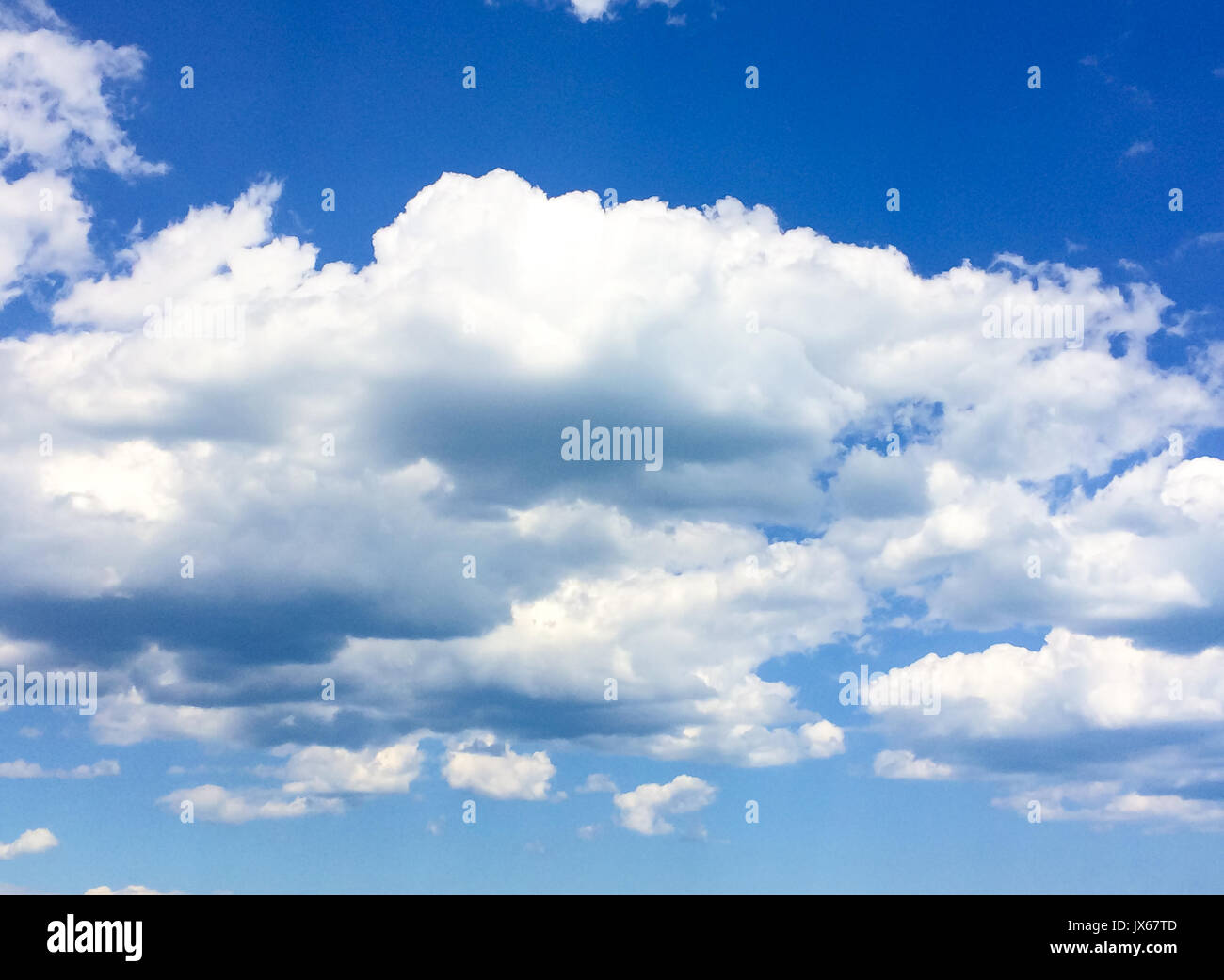 Blue Summer Sky with White Clouds Background Stock Photo - Alamy