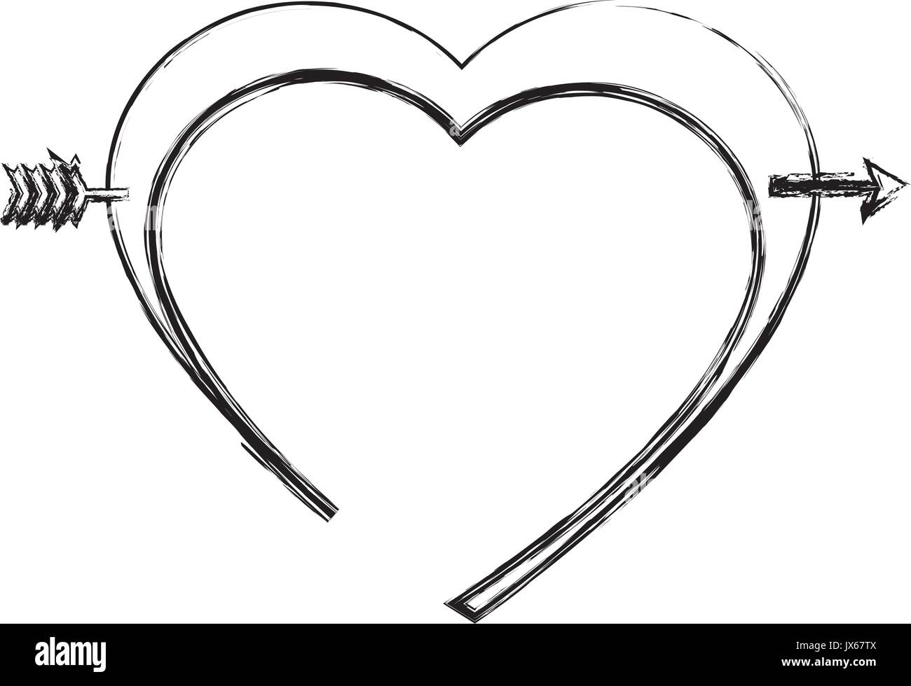 heart love card with arrow vector illustration design Stock Vector ...