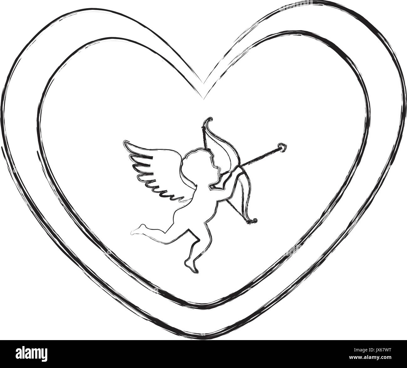 arch cupid and heart with wings isolated icon 1905068 Vector Art at Vecteezy