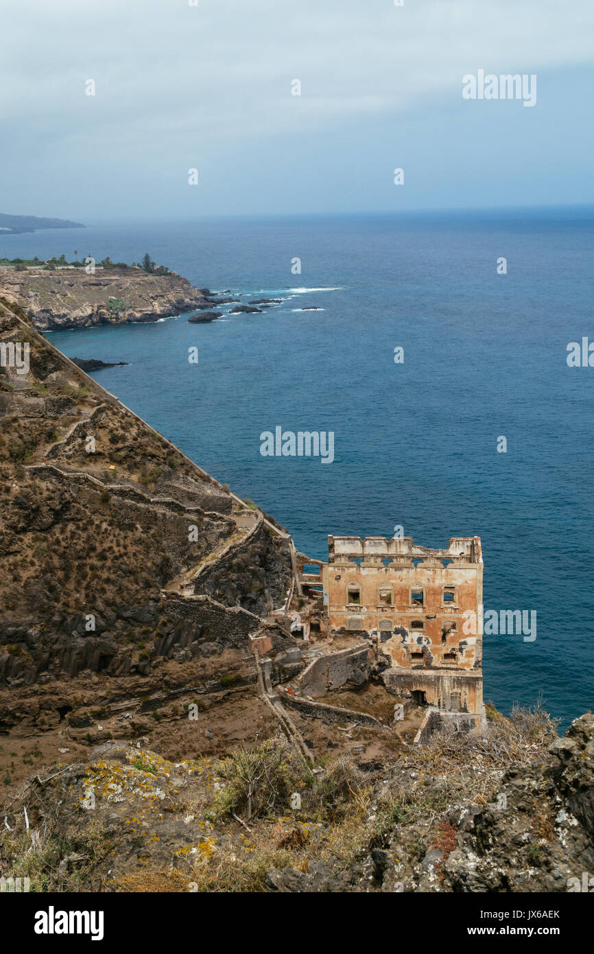 A short costal walk to the Galeria La Fajana, Los Realejos, Santa Cruz de Tenerife, Spain, in summer 2017 Stock Photo