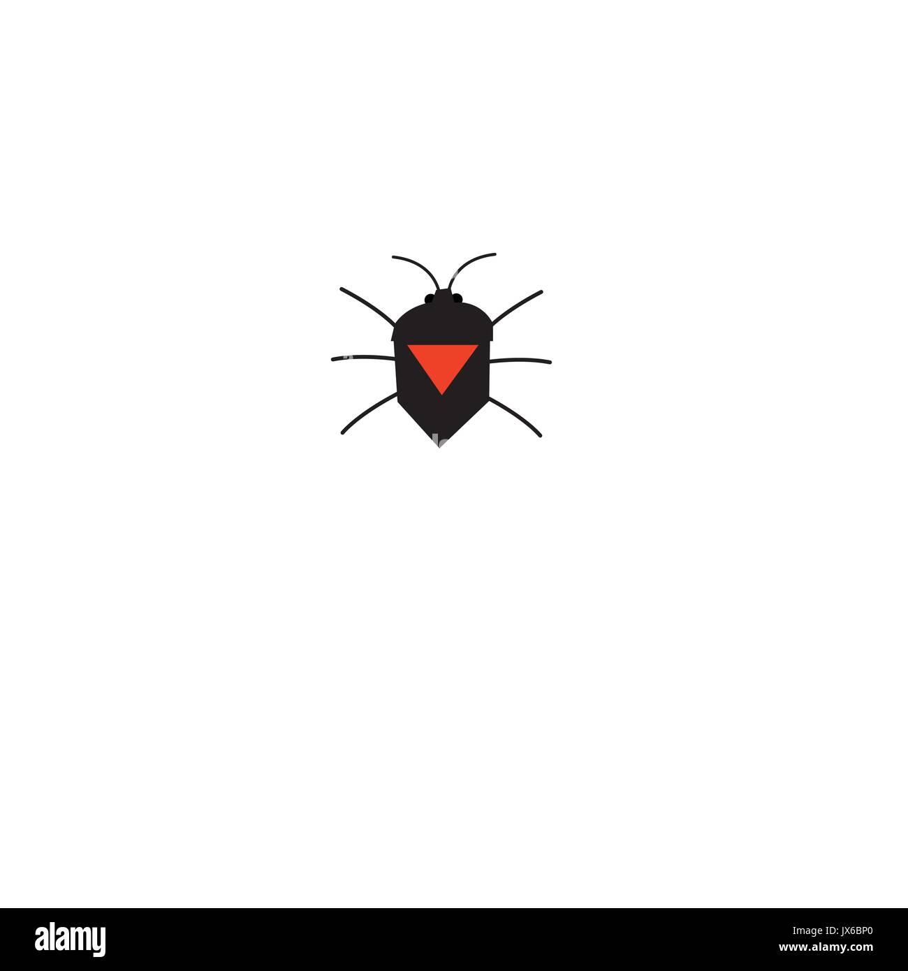 Graphic silhouette of a bug icon on a white background Stock Vector ...