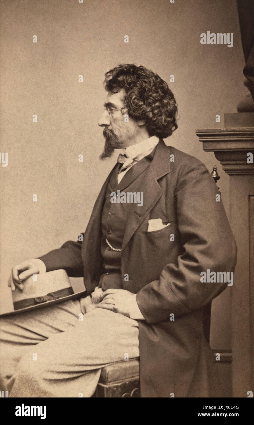 c1861 Portrait of Mathew Brady (1822-1896), early American photographer best known for his Civil War photographs and portraits of leading American political, military and cultural figures of the 19th century. Brady studied under Samuel F. B. Morse, who pioneered daguerreotype photography in America. Stock Photo