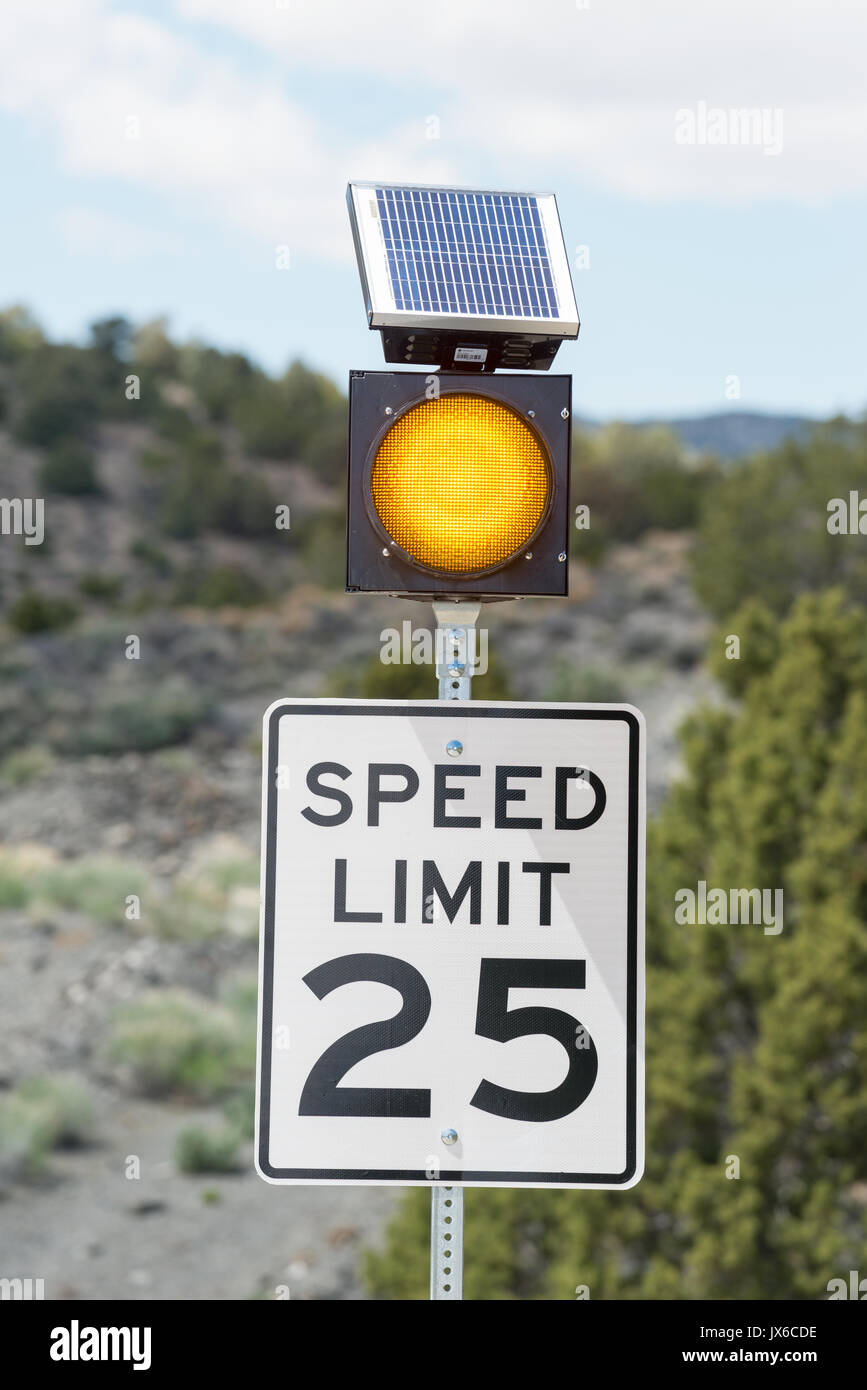 Flashing speed limit sign hires stock photography and images Alamy