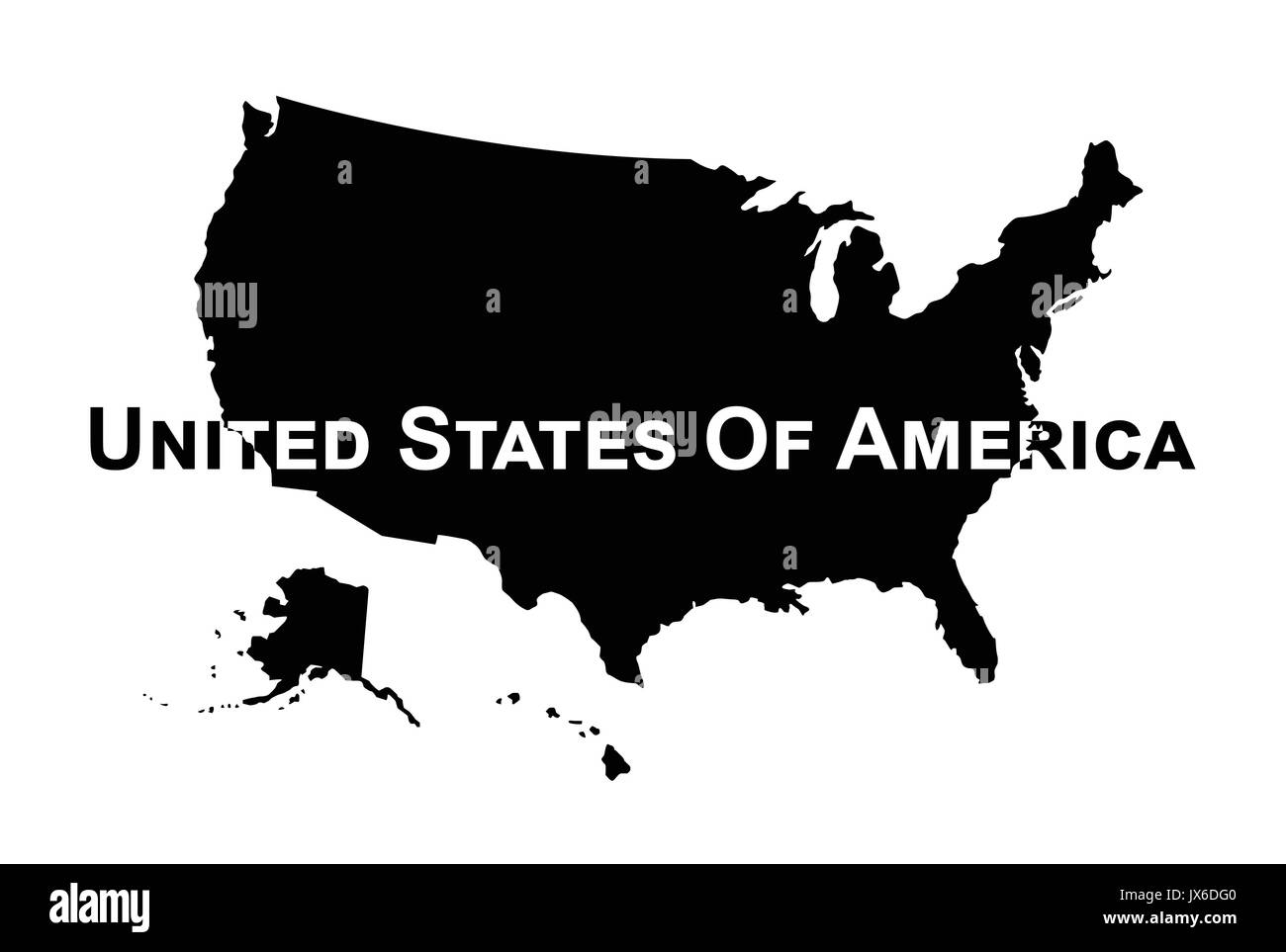 Vector of USA map . Silhouette . Stock Vector