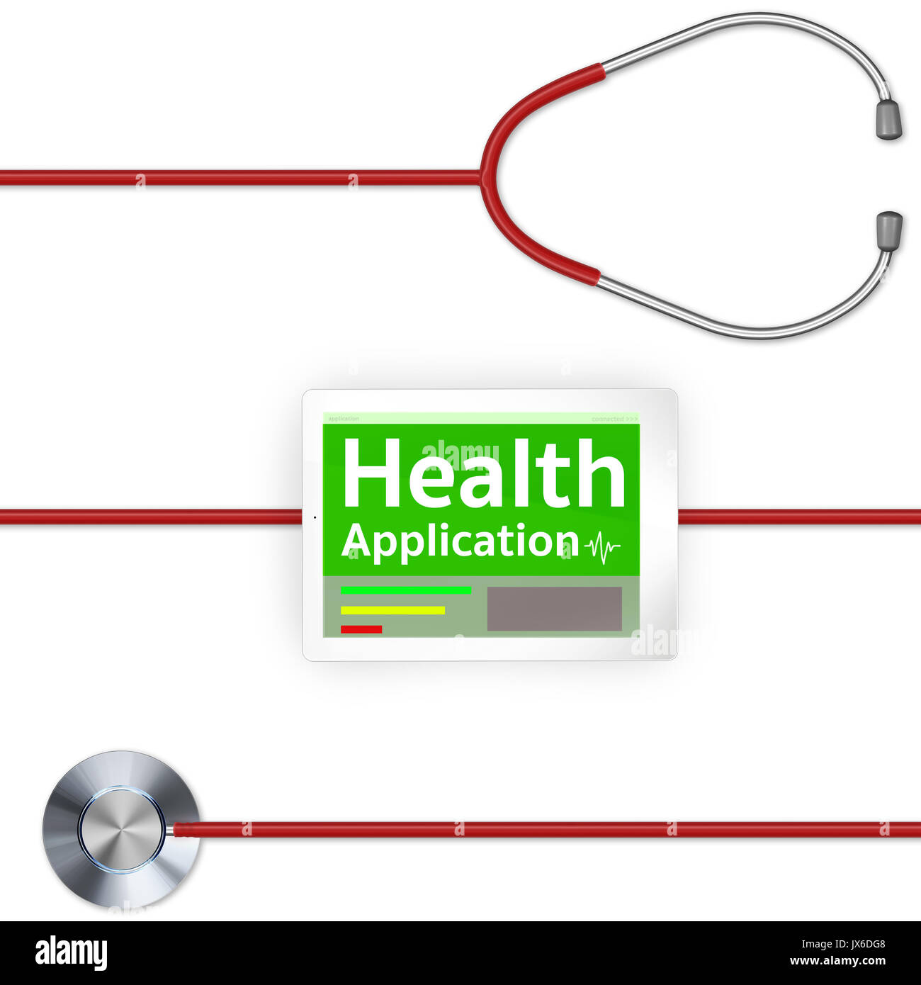 health application with tablet and stethoscope Stock Photo Alamy