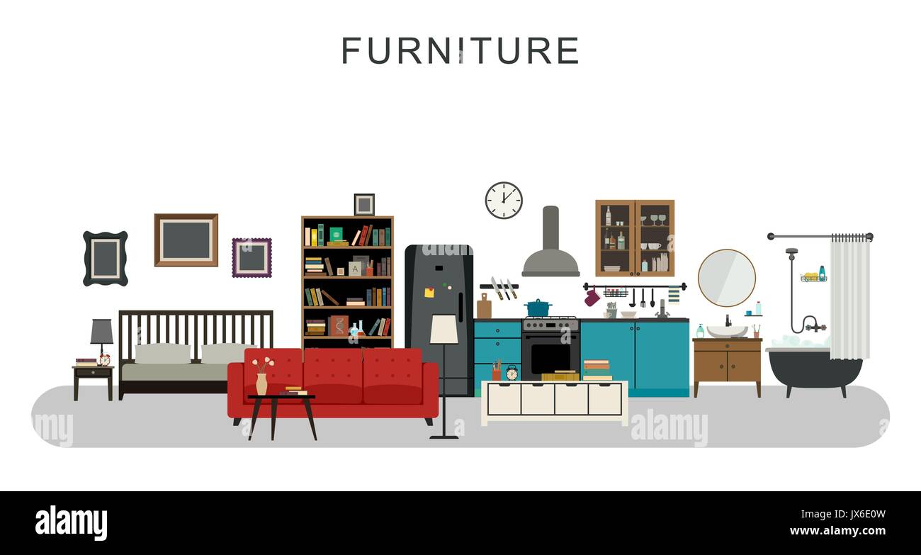 Furniture and home decor Stock Vector