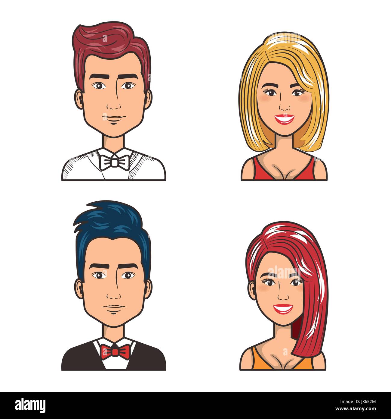 portraits of happy men and women people faces avatars Stock Vector ...