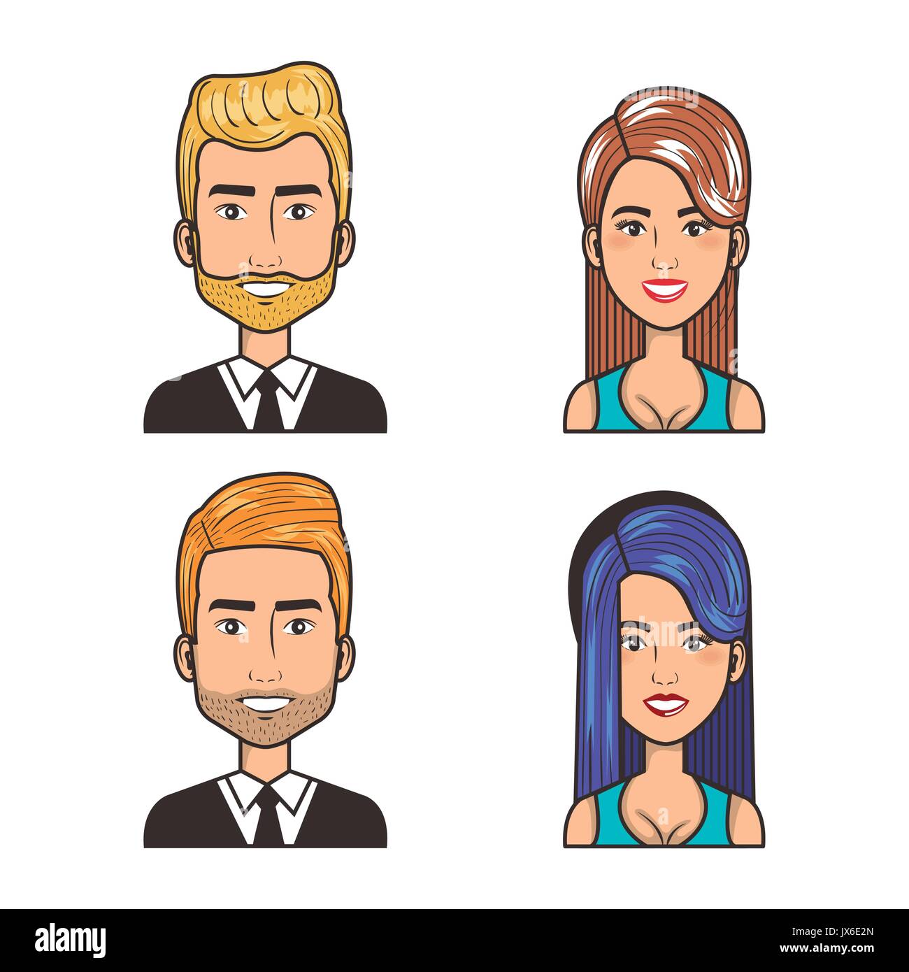 portraits of happy men and women people faces avatars Stock Vector ...