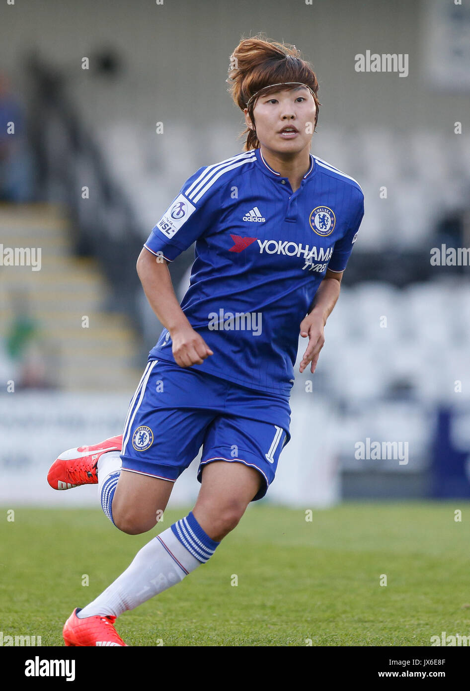 Ji So-Yun of Chelsea Ladies in action during the FAWSL match between Arsenal Ladies and Chelsea Ladies at Meadow Park, Borehamwood, England on 23 Augu Stock Photo