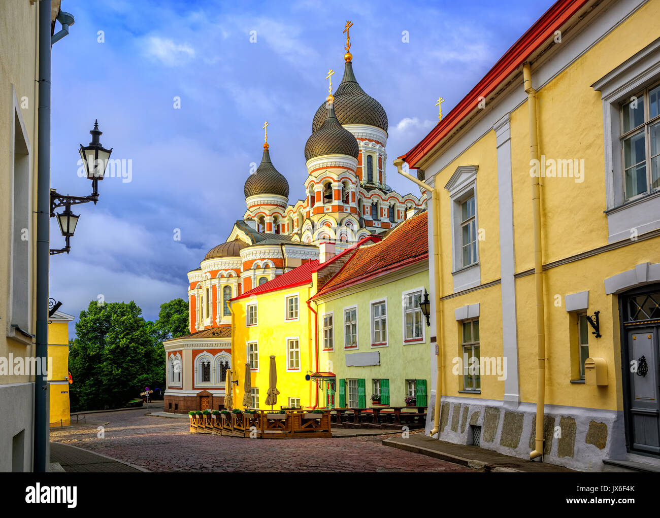 The Alexander Nevsky Cathedral is a russian orthodox church in the Tallinn Old Town, Estonia Stock Photo