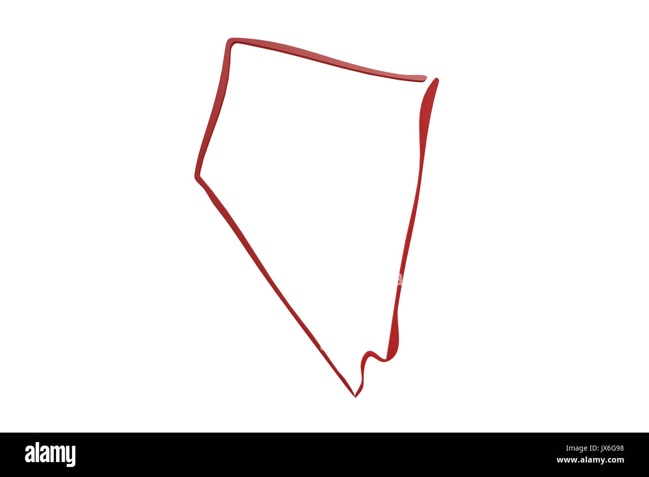Map of Nevada in sketch, 3d  rendering Stock Photo