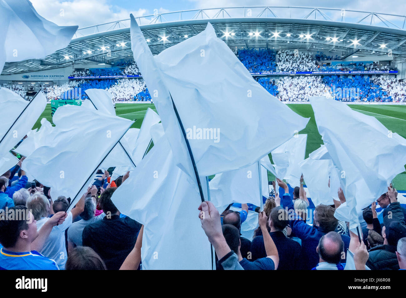 Brighton and Hove Albion FC's first game in the Premier league against Manchester City FC Stock