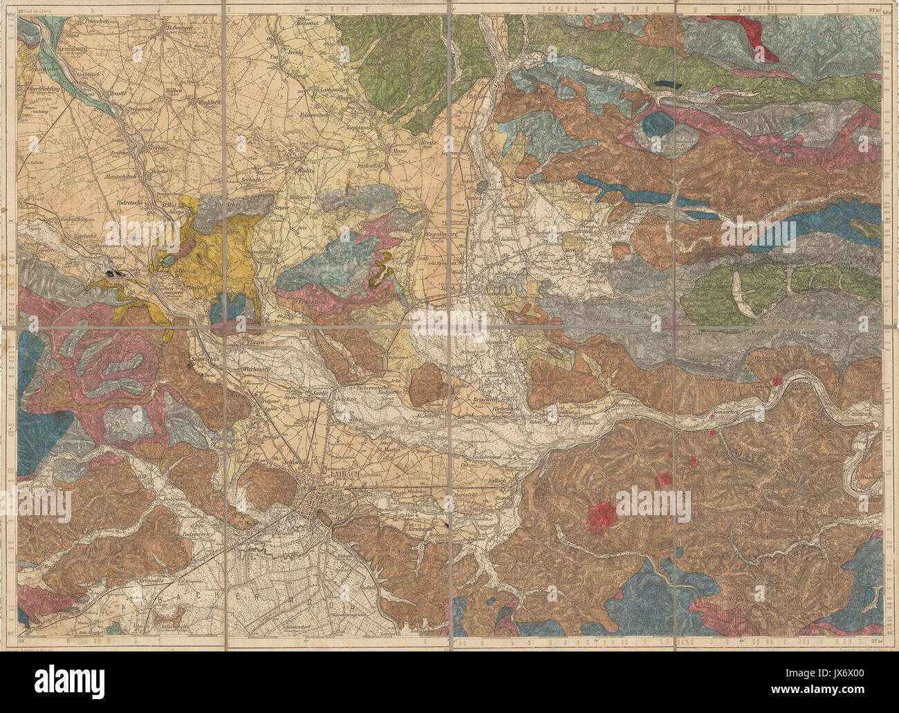 Vintage slovenia map hi-res stock photography and images - Alamy