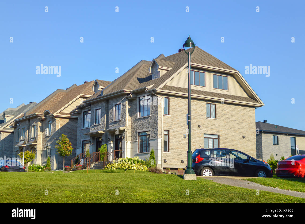 Modern House in Bois Franc near the central park in Canada Stock Photo