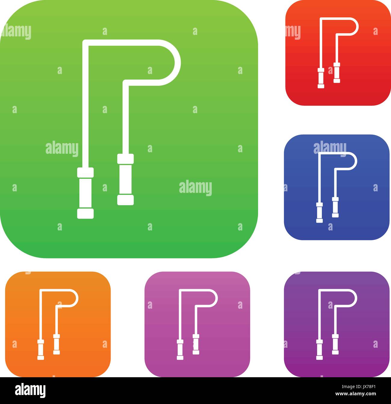 Skipping rope set collection Stock Vector