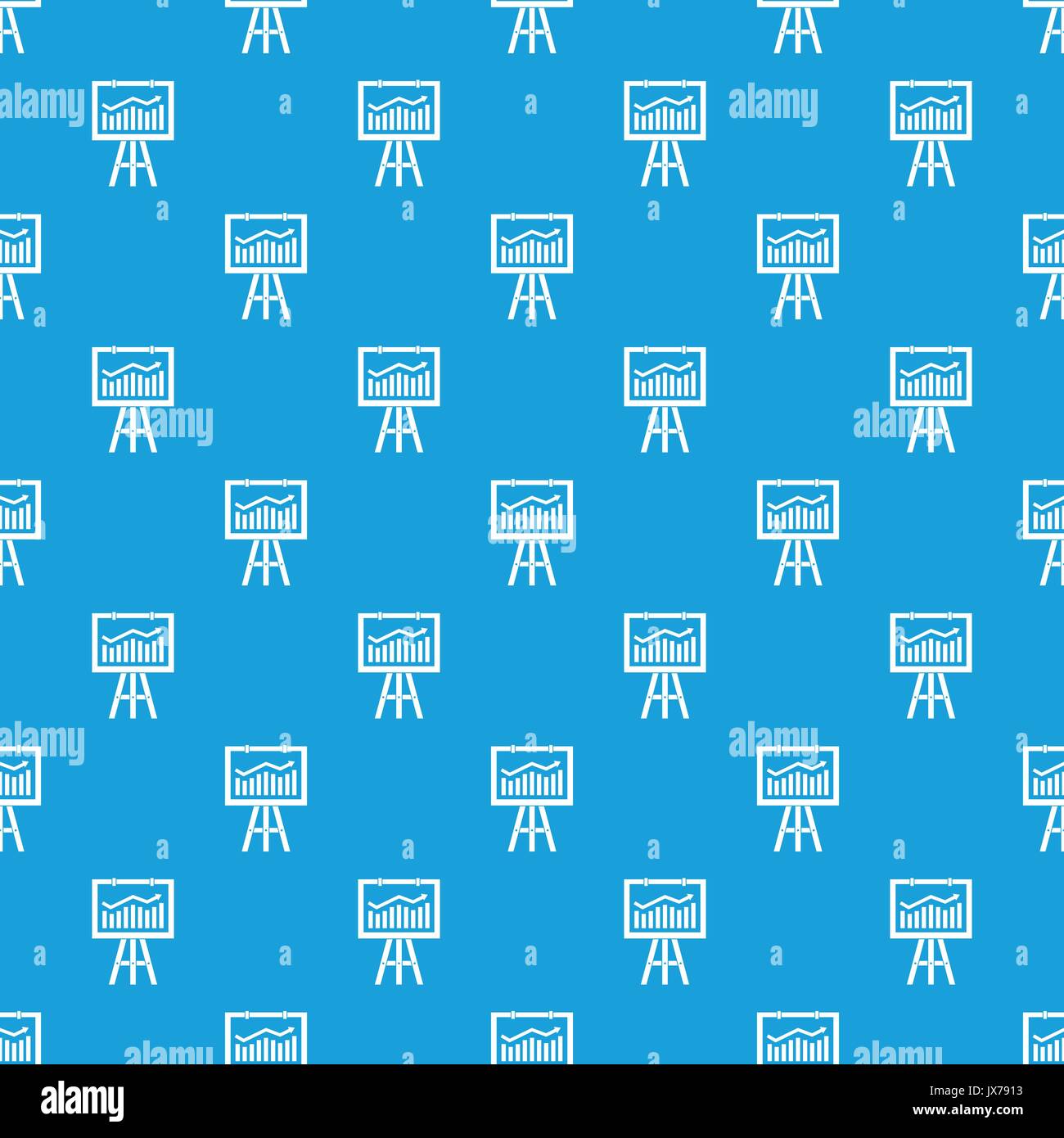 Flipchart with marketing data pattern seamless blue Stock Vector