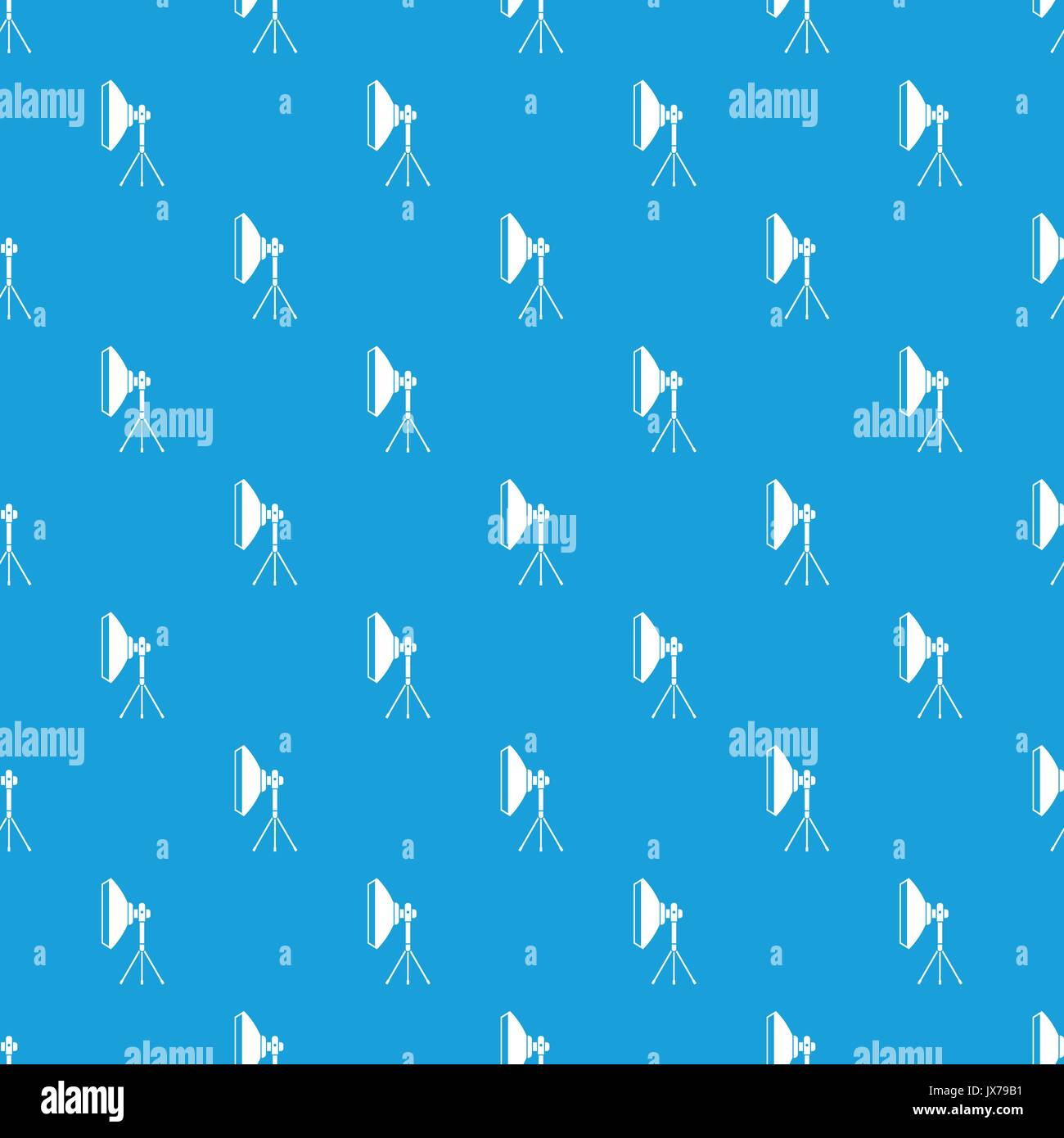 Studio lighting equipment pattern seamless blue Stock Vector