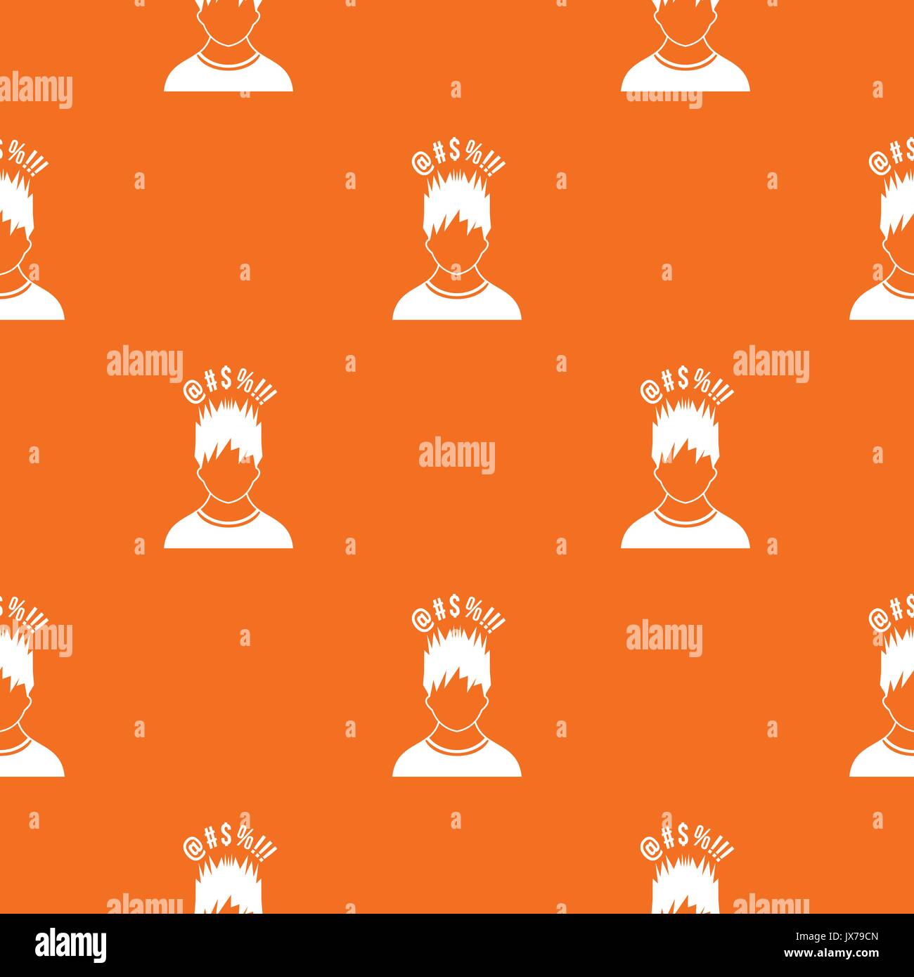 Man with different signs over his head pattern seamless Stock Vector