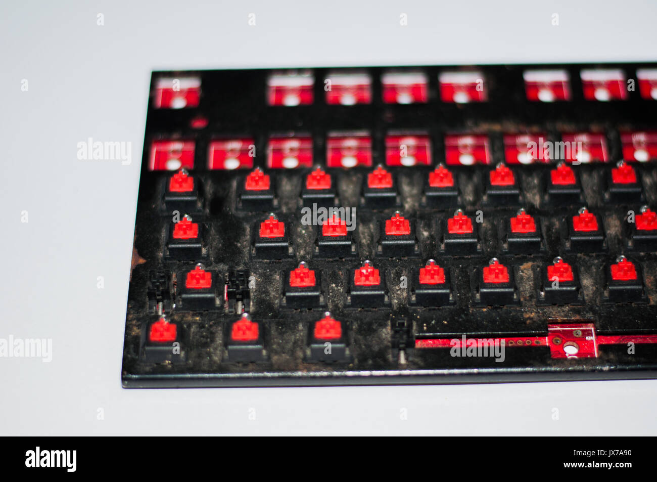 Surabaya,Indonesia - 12 august : this is what inside of old mechanical  keyboard, this is my friend mechanical keyboard. this board already broken  and Stock Photo - Alamy