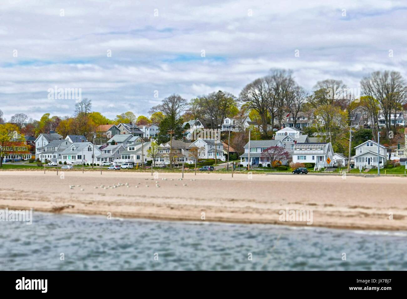 Oceanfront homes in West Haven, Connecticut. Stock Photo