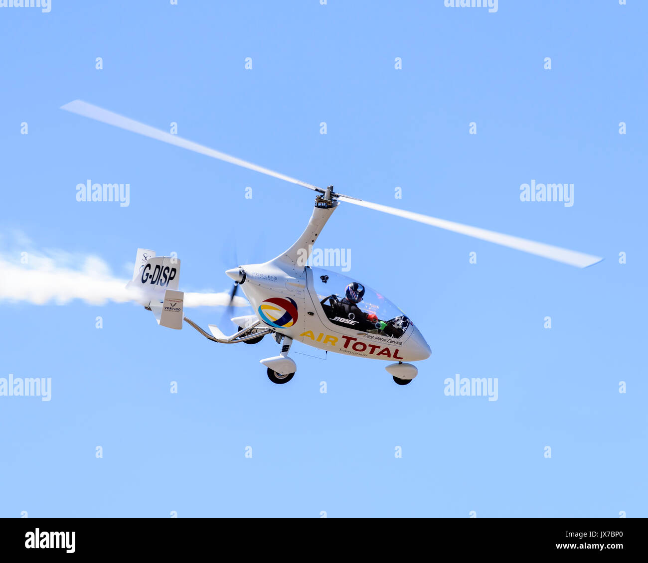 Peter Davies flying the Gyro Air Displays RotorSport Calidus Gyroplane - Stock Image