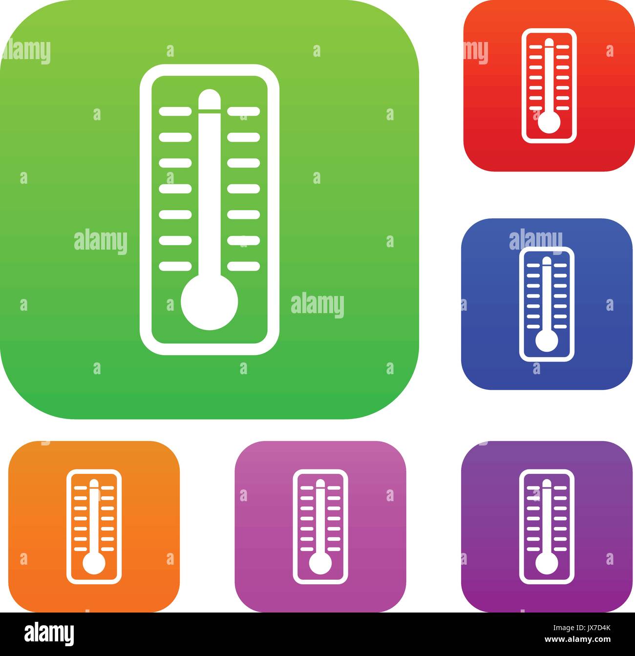 Thermometer indicates high temperature set collection Stock Vector ...