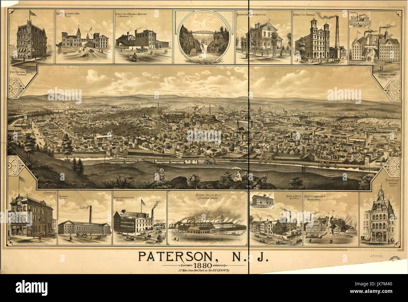 Paterson NJ 1880 Stock Photo