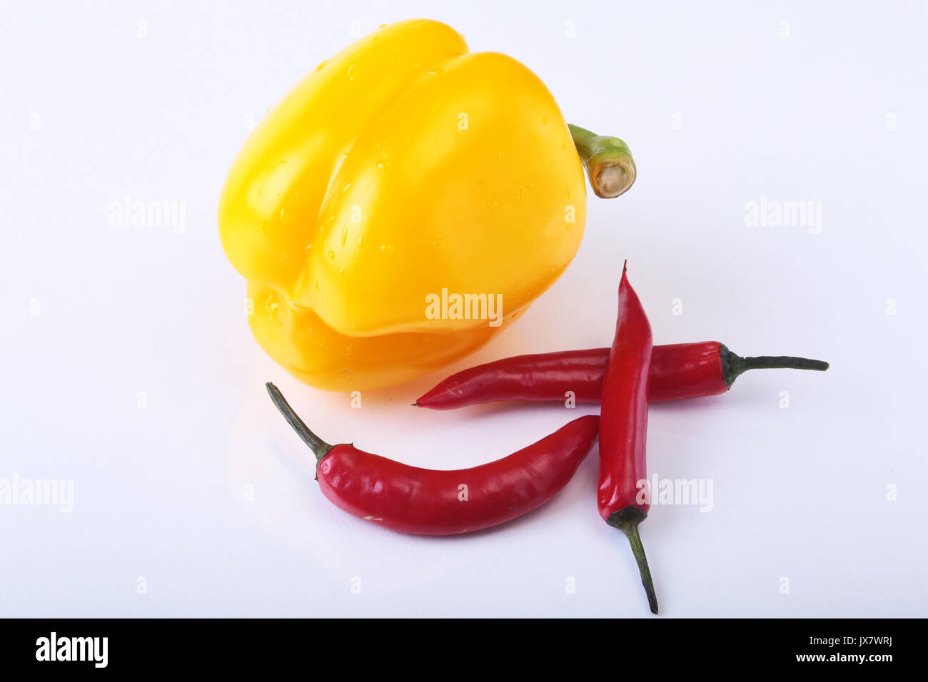 Assorted vegetables, fresh bell pepper and chilli pepper isolated on ...