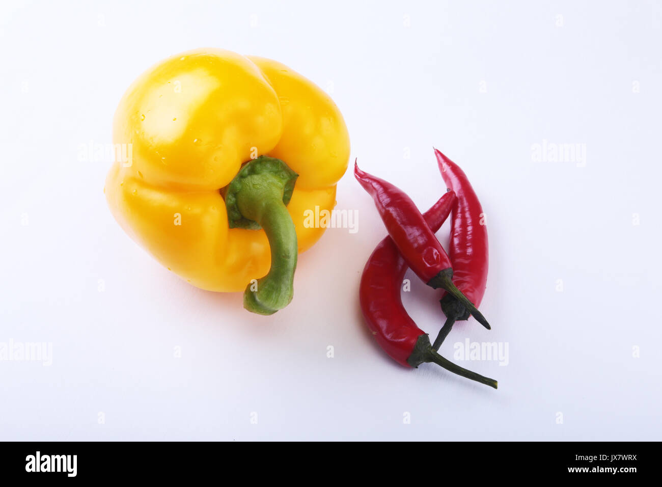 Assorted vegetables, fresh bell pepper and chilli pepper isolated on ...