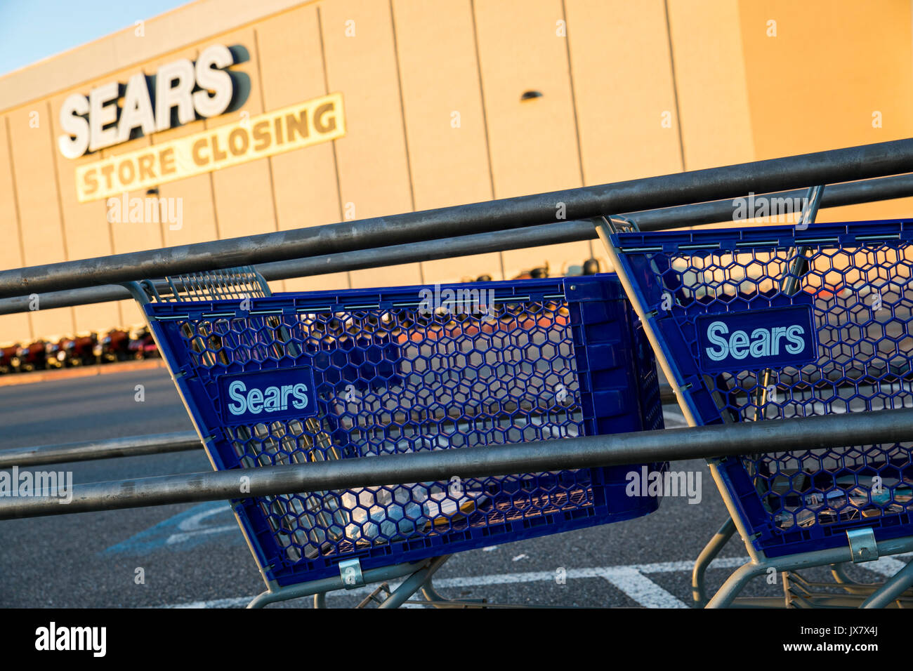 A Sears retail store with a "Store Closing" banner in Hagerstown
